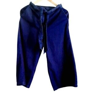 Mossimo 100% Cotton Womens Y2K Elastic Waist  WideLeg Belted Chambray Pants XS